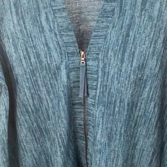 LOGO by Lori Goldstein Knit Cardigan with Faux Suede Details - Picture 6 of 15